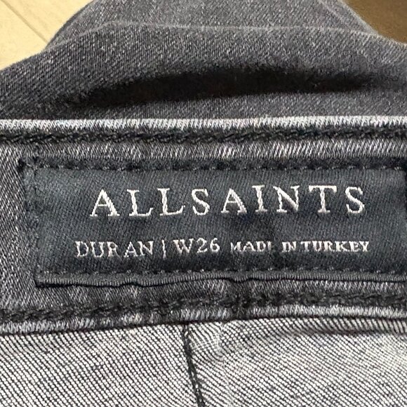 ALL SAINTS Duran Skinny Cargo Jeans Size 26 Black - Picture 7 of 13